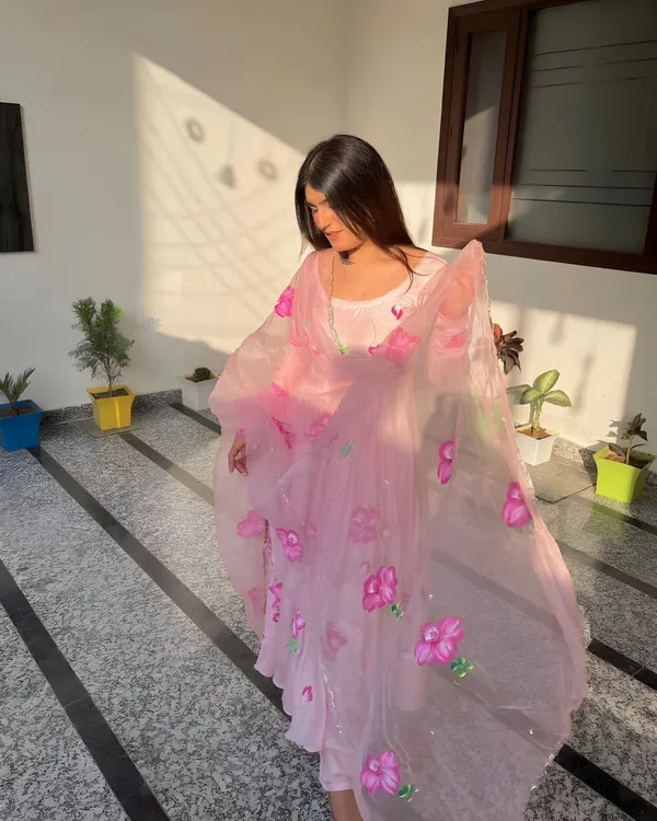 Pink_Digital_Printed_Flared_Kurti_with_Attached_Dupatta